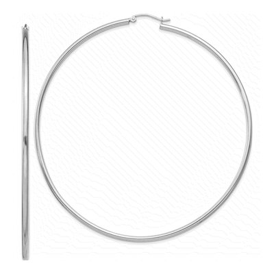Sterling Silver 82mm Hoop Earrings