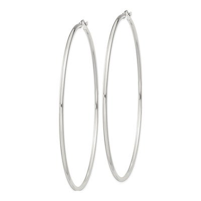 Sterling Silver 82mm Round Hoop Earrings – view 3