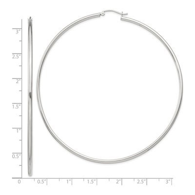 Sterling Silver 82mm Round Hoop Earrings – view 5