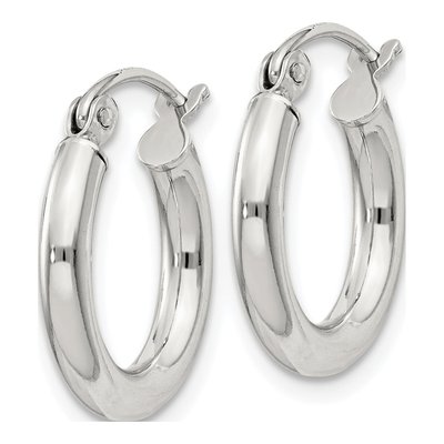 Sterling Silver 17mm Round Hoop Earrings – view 2