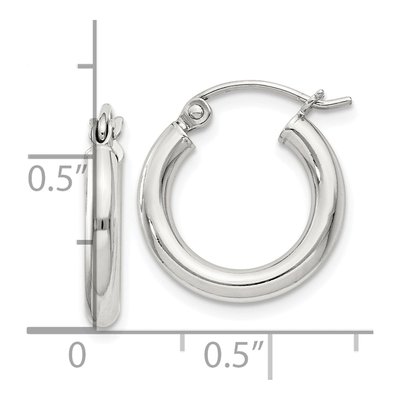 Sterling Silver 17mm Round Hoop Earrings – view 4