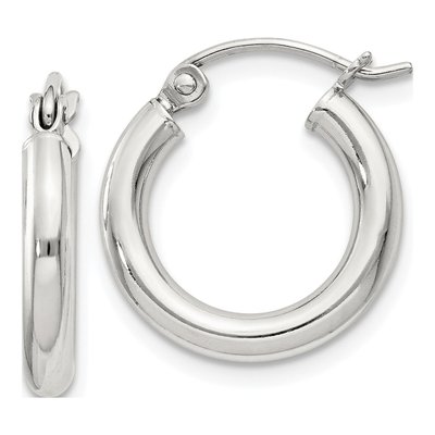 Sterling Silver 17mm Round Hoop Earrings