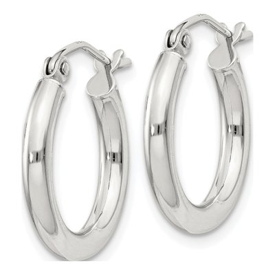 Sterling Silver 19mm Round Hoop Earrings – view 3