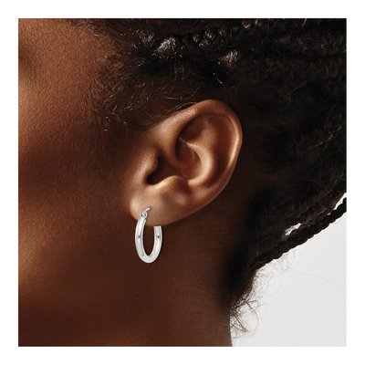 Sterling Silver 19mm Round Hoop Earrings – view 4