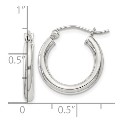 Sterling Silver 19mm Round Hoop Earrings – view 5