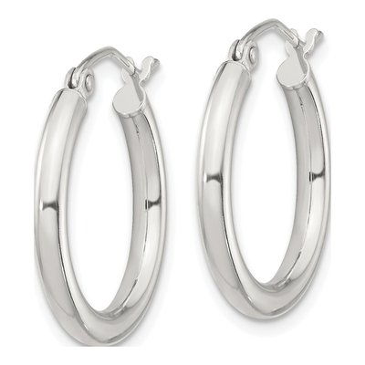 Sterling Silver 22mm Round Hoop Earrings – view 3