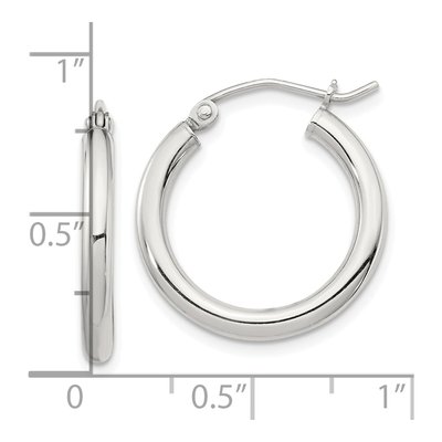 Sterling Silver 22mm Round Hoop Earrings – view 5