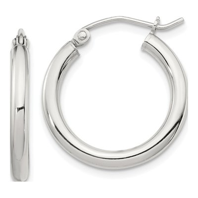 Sterling Silver 22mm Round Hoop Earrings