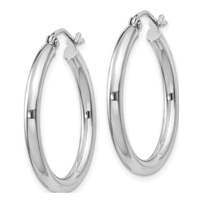 Sterling Silver 27mm Round Hoop Earrings – view 3