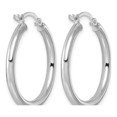Sterling Silver 27mm Round Hoop Earrings – view 5