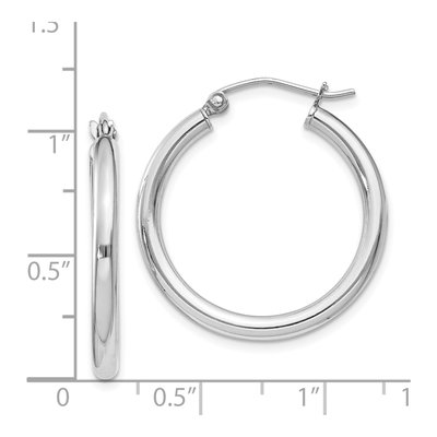 Sterling Silver 27mm Round Hoop Earrings – view 6