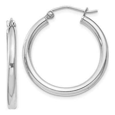 Sterling Silver 27mm Round Hoop Earrings
