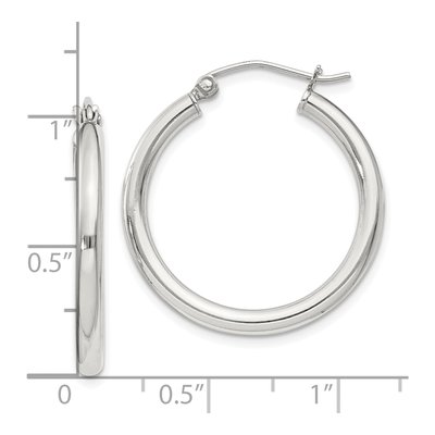 Sterling Silver 27mm Round Hoop Earrings – view 5
