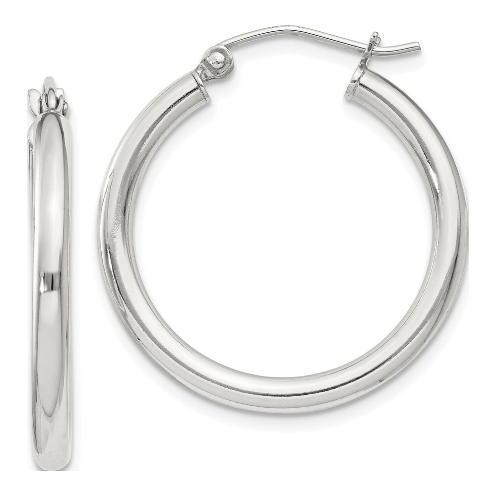 Sterling Silver 2.5mm Round Hoop Earrings