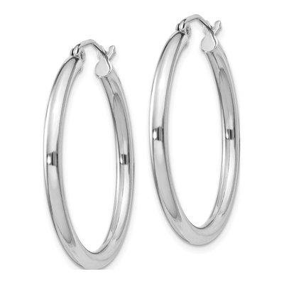 Sterling Silver 31mm Round Hoop Earrings – view 3