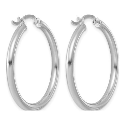 Sterling Silver 31mm Round Hoop Earrings – view 5