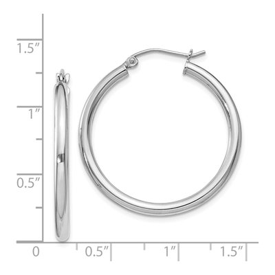 Sterling Silver 31mm Round Hoop Earrings – view 6