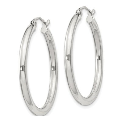 Sterling Silver 31mm Round Hoop Earrings – view 3