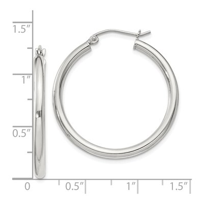 Sterling Silver 31mm Round Hoop Earrings – view 5