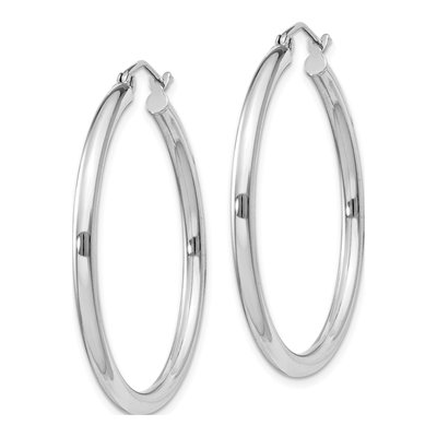 Sterling Silver 36mm Round Hoop Earrings – view 3