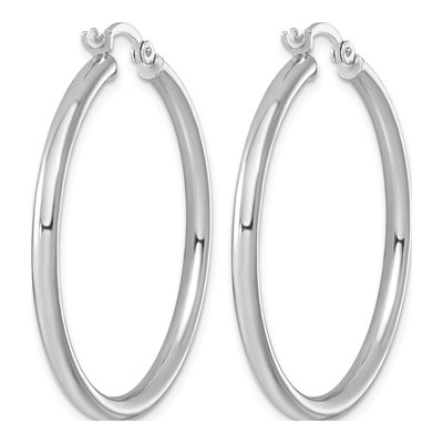 Sterling Silver 36mm Round Hoop Earrings – view 5