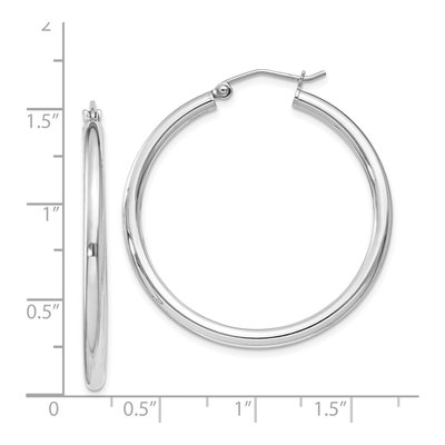 Sterling Silver 36mm Round Hoop Earrings – view 6