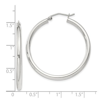 Sterling Silver 36mm Round Hoop Earrings – view 5