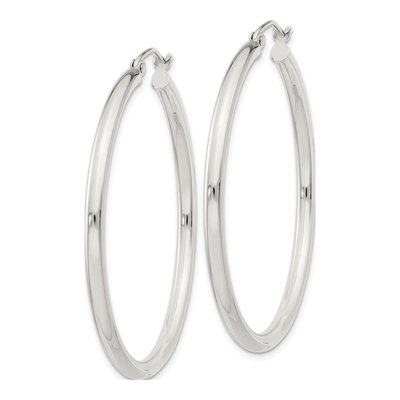 Sterling Silver 42mm Round Hoop Earrings – view 2