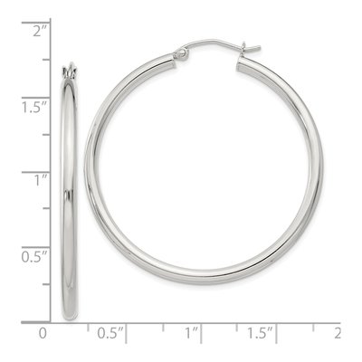 Sterling Silver 42mm Round Hoop Earrings – view 4