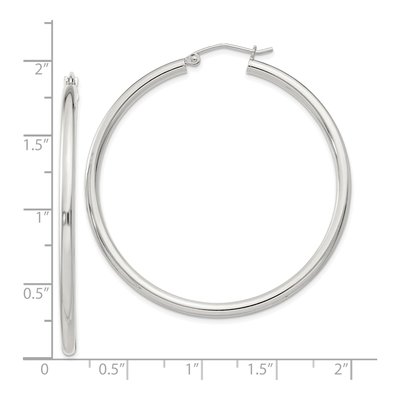 Sterling Silver 46mm Round Hoop Earrings – view 5