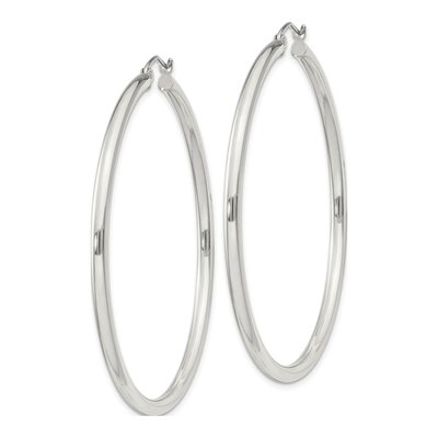 Sterling Silver 52mm Round Hoop Earrings – view 3