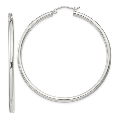 Sterling Silver 52mm Round Hoop Earrings