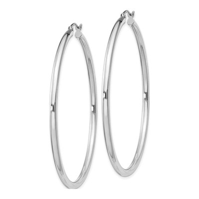 Sterling Silver 57mm Round Hoop Earrings – view 3