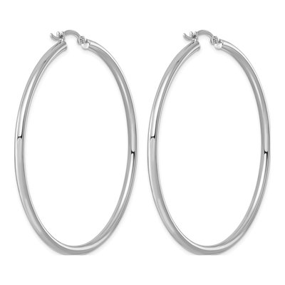 Sterling Silver 57mm Round Hoop Earrings – view 5