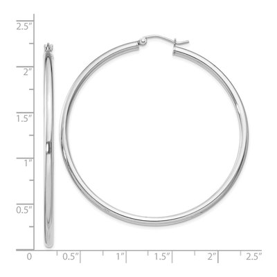 Sterling Silver 57mm Round Hoop Earrings – view 6