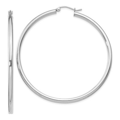 Sterling Silver 57mm Round Hoop Earrings