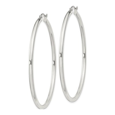 Sterling Silver 57mm Round Hoop Earrings – view 2