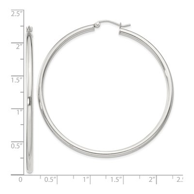 Sterling Silver 57mm Round Hoop Earrings – view 4