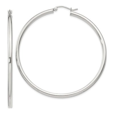 Sterling Silver 57mm Round Hoop Earrings