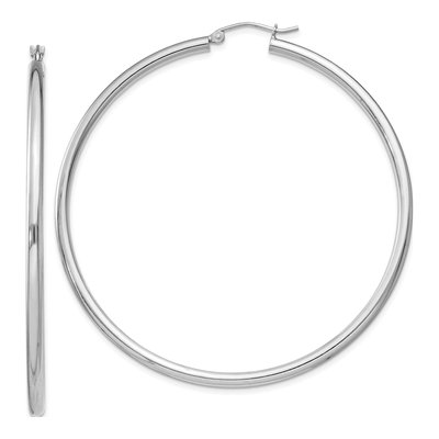 Sterling Silver 62mm Round Hoop Earrings