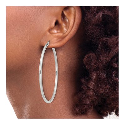 Sterling Silver 62mm Round Hoop Earrings – view 4