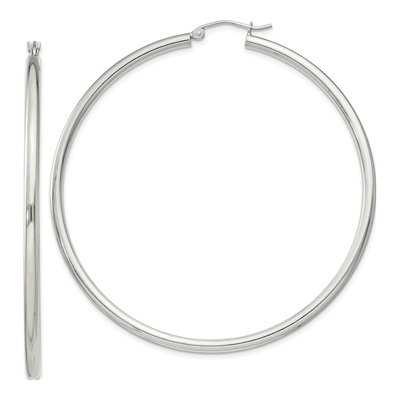Sterling Silver 62mm Round Hoop Earrings