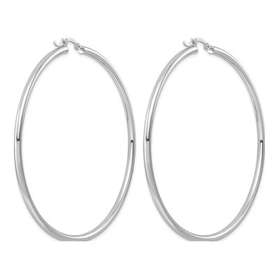 Sterling Silver 67mm Hoop Earrings – view 5