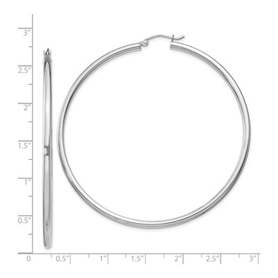 Sterling Silver 67mm Hoop Earrings – view 6