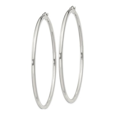 Sterling Silver 67mm Round Hoop Earrings – view 3