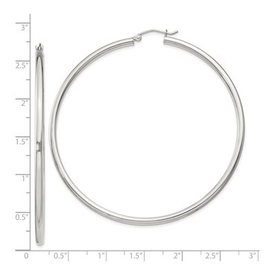 Sterling Silver 67mm Round Hoop Earrings – view 5