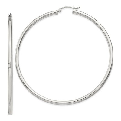 Sterling Silver 67mm Round Hoop Earrings