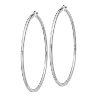 Sterling Silver 73mm Round Hoop Earrings – view 3
