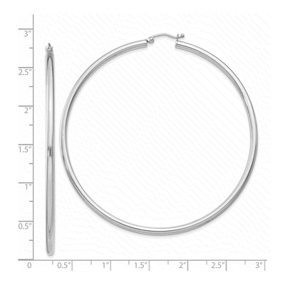 Sterling Silver 73mm Round Hoop Earrings – view 5