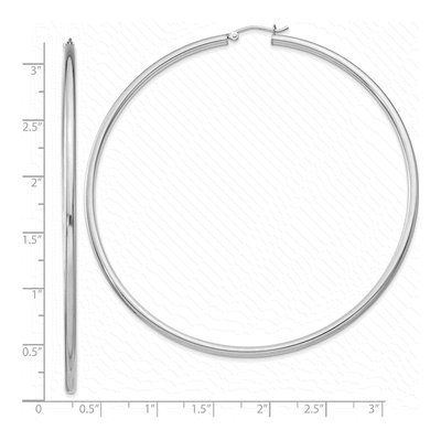 Sterling Silver 82mm Round Hoop Earrings – view 6